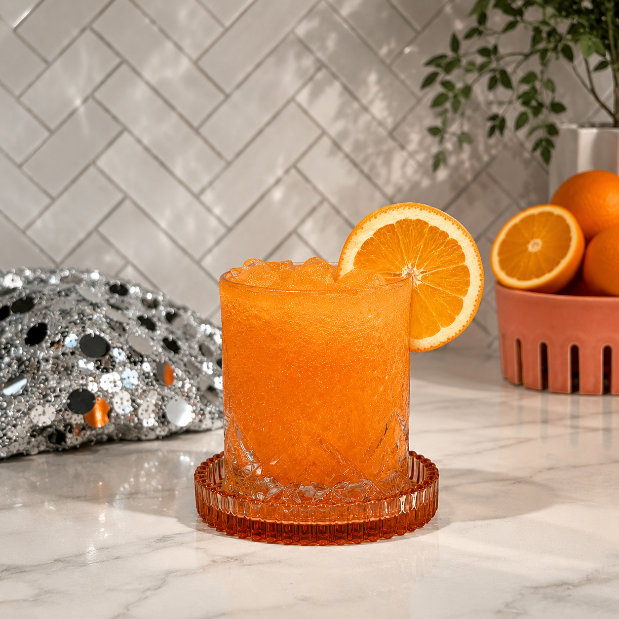 Sprankelende Sinaasappel Glitter Mocktail